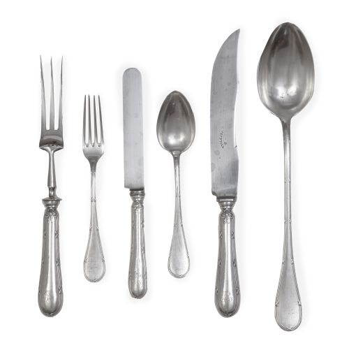 Cubertería de plata de ley 916 de seis servicios de estilo 