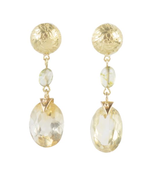 Pendientes largos con citrinos facetadosde que penden de di