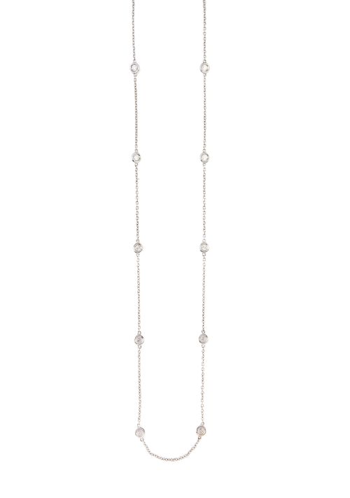 Gargantilla de cadena con diez chatones de brillantes