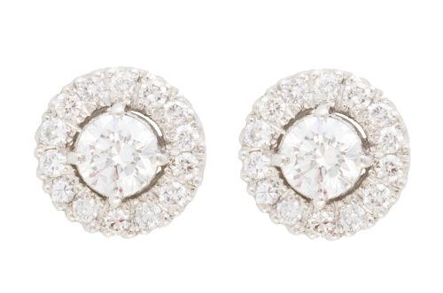 Pendientes ojos de perdiz de brillantes con centros de 0,45