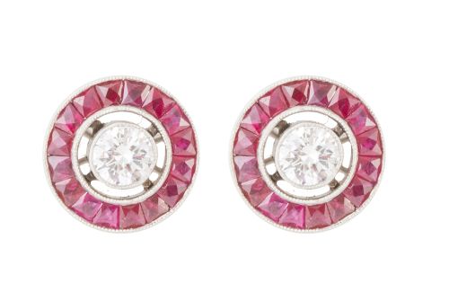 Pendientes ojos de perdiz con brillante central de 0,27 ct 