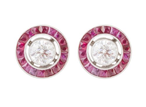 Pendientes ojos de perdiz con brillante central de 0,50 ct 