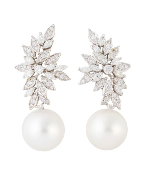 Pendientes largos de perlas australianas, colgantes de bril