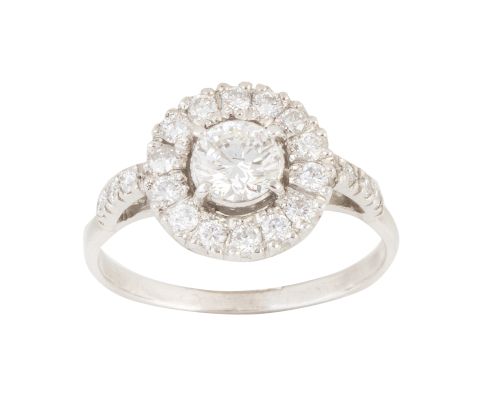 Sortija ojo de perdiz de brillantes con brillante central d