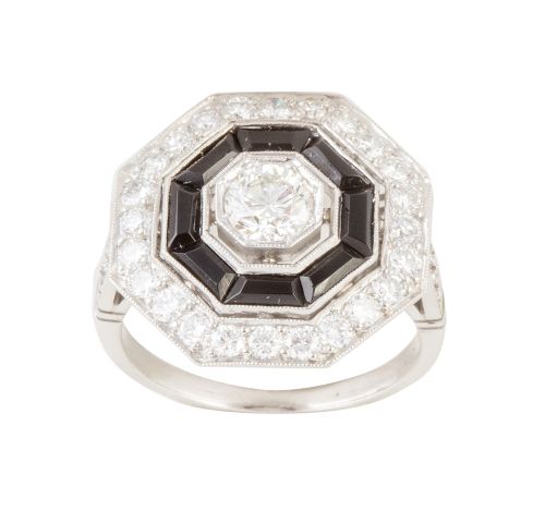 Sortija octogonal con brillante central de 0,52 ct aprox, c