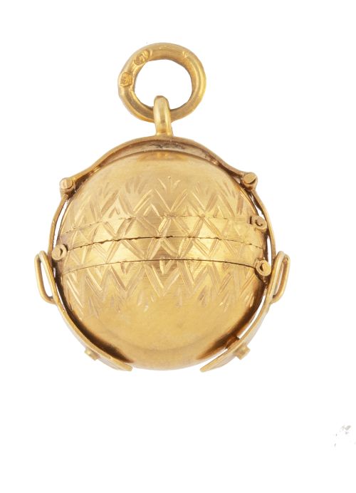 Colgante portafotos años 60 en forma de esfera grabada rode