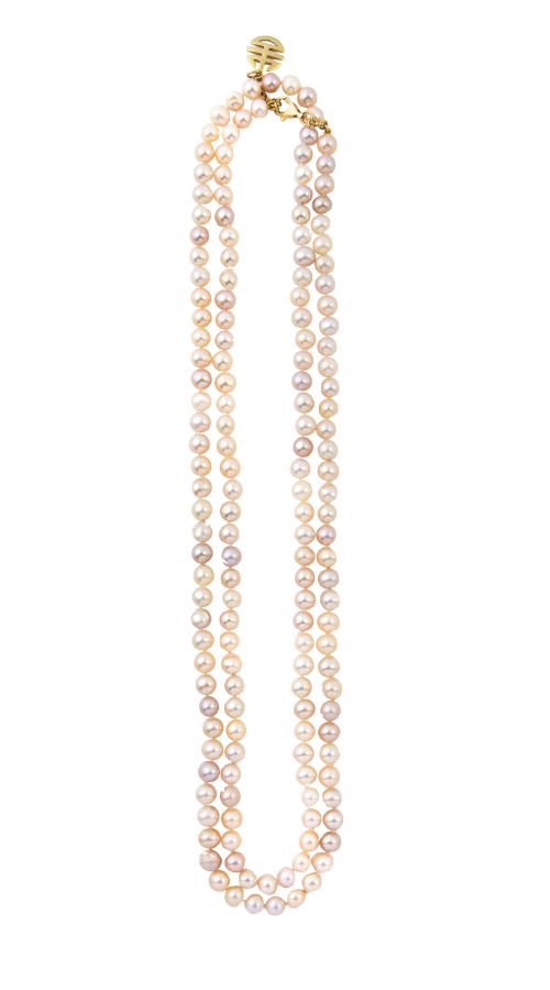 Collar largo MIMI de un hilo de perlas de 6,8 mm aprox