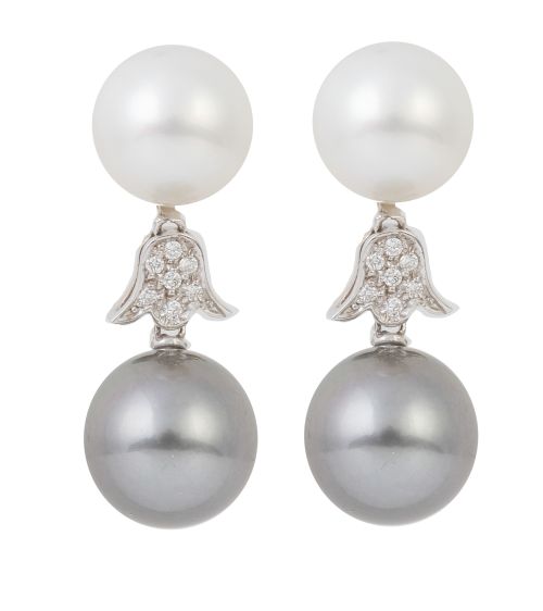 Pendientes de perla de Tahití y australiana desmontables, a