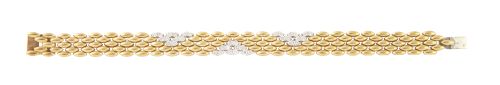 Brazalete tipo panther de oro, decorada con tres triángulos