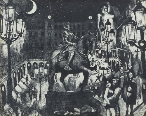 JAVIER CLAVO (Madrid, 1918 - 1994)Cibeles y Plaza Mayor d