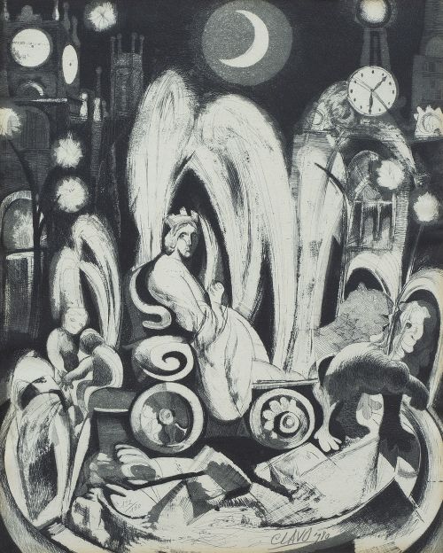 JAVIER CLAVO (Madrid, 1918 - 1994)Cibeles y Plaza Mayor d