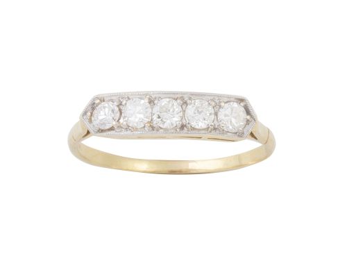 Sortija cintillo de brillantes Art-Decó