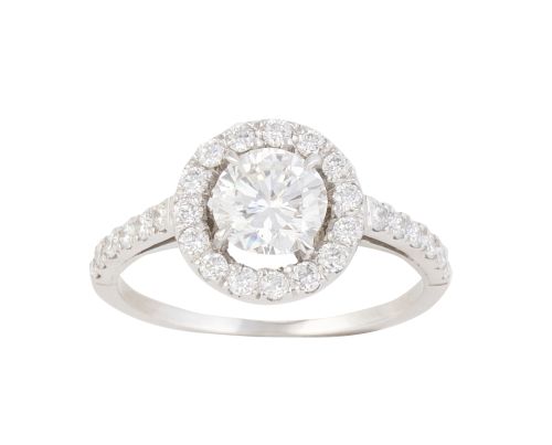 Sortija ojo de perdiz estilo Art-Decó con brillante central