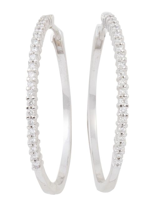 Pendientes criollas con frente de brillantes engastados en 