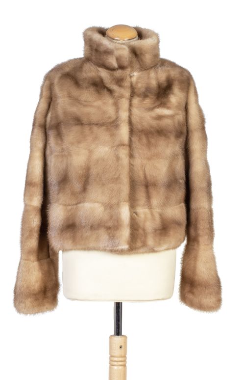 Chaqueta corta vintage de piel de visón color tabaco en ban