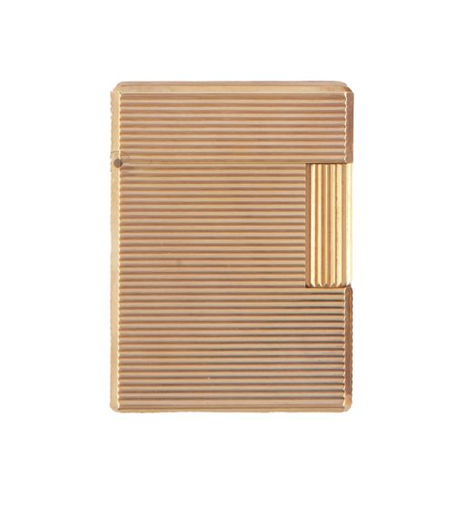 Encendedor DUPONT plaqué or decoración con estrias horizont