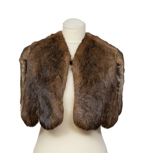 Capa vintage de piel de conejo, de tamaño pequeño