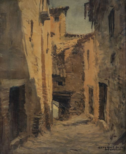 CEFERINO OLIVÉ (Reus, 1907-1995)Vista de pueblo