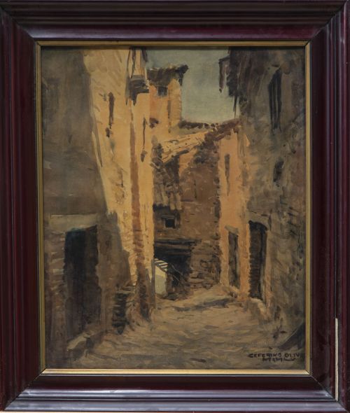 CEFERINO OLIVÉ (Reus, 1907-1995)Vista de pueblo