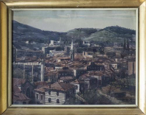 CEFERINO OLIVÉ (Reus, 1907-1995)Vista de un pueblo