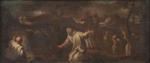 ESCUELA ESPAÑOLA, H. 1700San Bruno hace brotar milagrosam