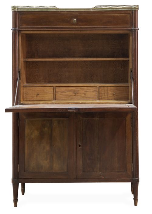 Bureau á abattant de estilo Luis XVI de madera con tapa de 