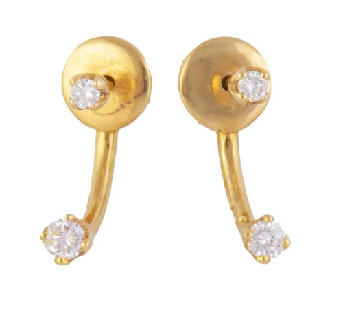 Pendientes dobles desmontables de brillantes engastados en 