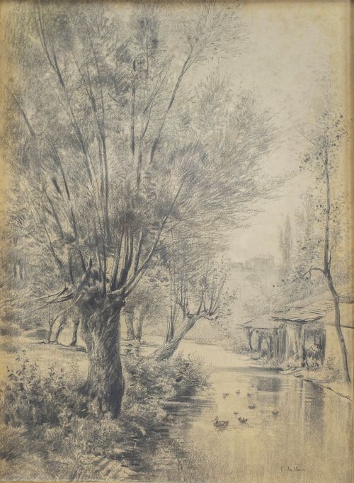 CARLOS DE HAES (Bruselas, 1826-Madrid, 1898)Paisaje a ori