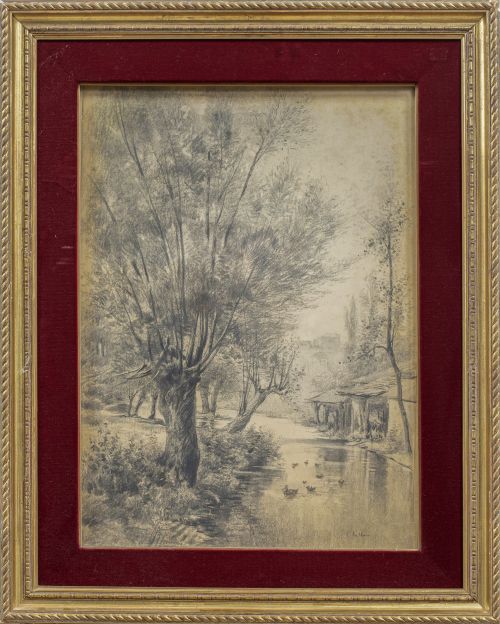 CARLOS DE HAES (Bruselas, 1826-Madrid, 1898)Paisaje a ori