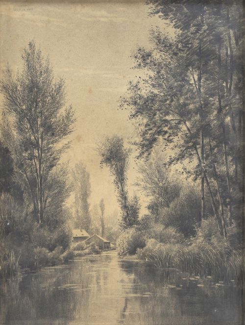 CARLOS DE HAES (Bruselas, 1826-Madrid, 1898)Paisaje a ori