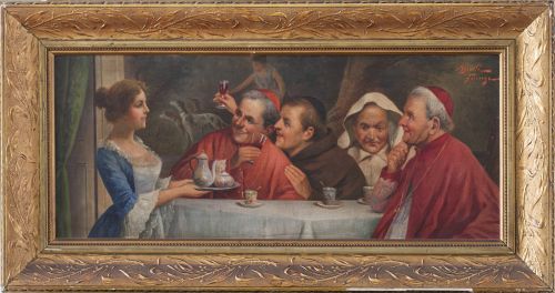 AGUSTÍ FERRANDIZ (ESCUELA ESPAÑOLA, SIGLO XIX)El brindis 
