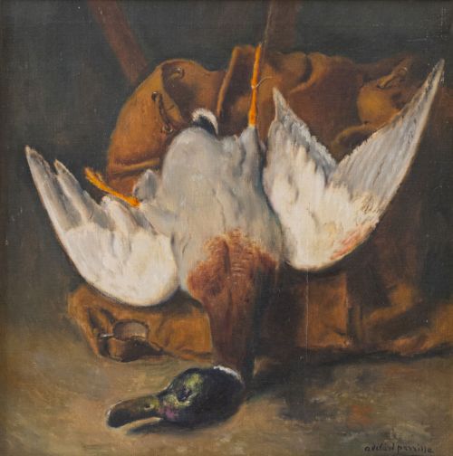ADELARDO PARILLA (Alicante,1877-1953)Bodegón con pato y z