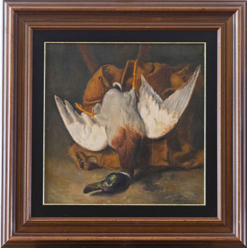 ADELARDO PARILLA (Alicante,1877-1953)Bodegón con pato y z
