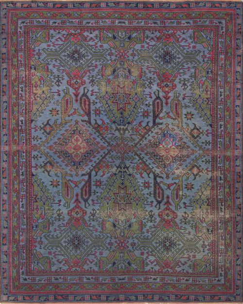 Alfombra de las Alpujarras en lana sobre trama de lana.Es