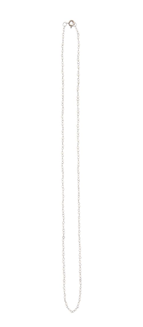 Collar de perlitas articuladas con eslabones de platino