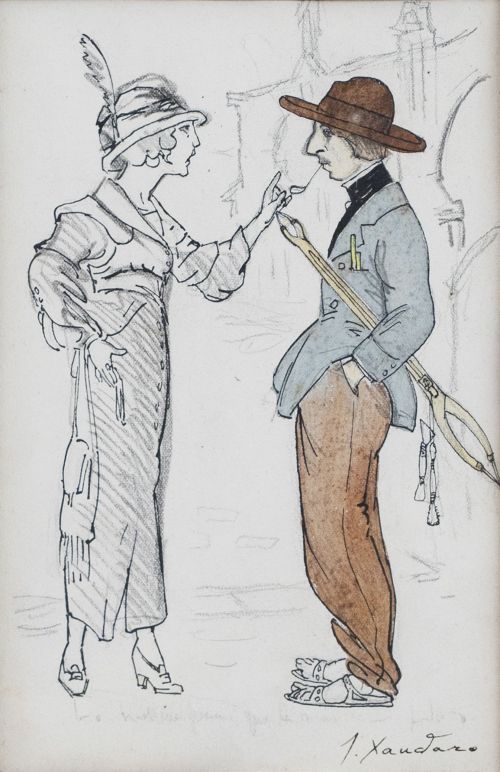 JOAQUÍN XAUDERO (1872-1933)Pareja discutiendo