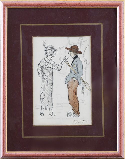 JOAQUÍN XAUDERO (1872-1933)Pareja discutiendo