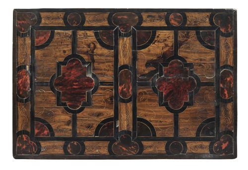 Vitrina Carlos II de madera de palosanto, limoncillo, carey