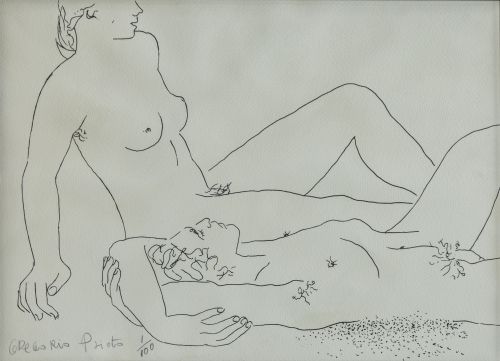 GREGORIO PRIETO (Valdepeñas, 1897 - 1992)Dos desnudos