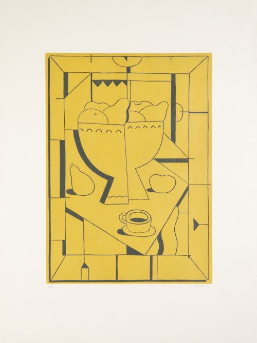 ALFREDO ALCAÍN (Madrid, 1936)Bodegón marrón y bodegón ama