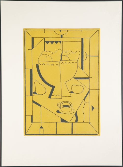 ALFREDO ALCAÍN (Madrid, 1936)Bodegón marrón y bodegón ama