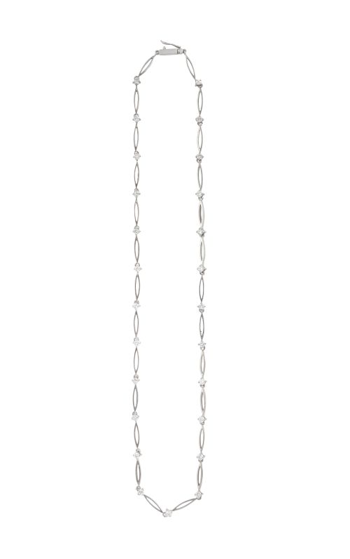 Collar de brillantes entre piezas ojivales caladas de oro