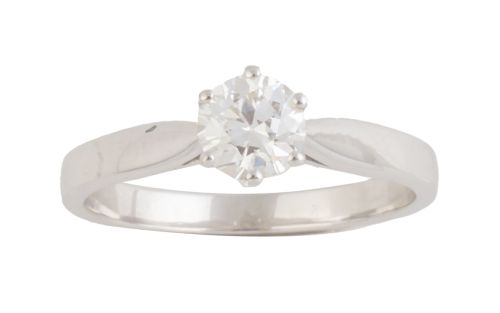 Sortija solitario de brillante de 0,70 ct aprox. engastado 