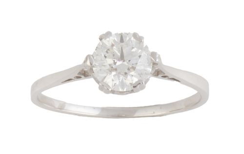 Sortija solitario con brillante de 0,75 ct aprox. engastado