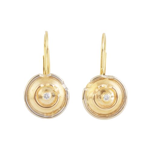 Pendientes circulares con brillante central 