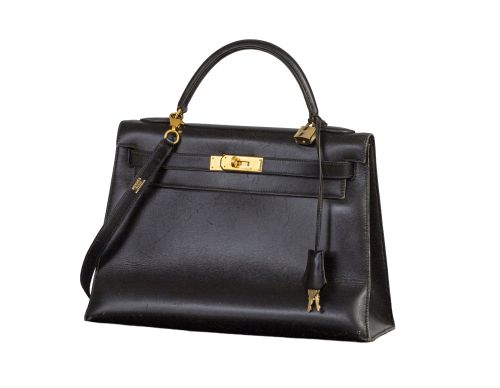 Bolso HERMÉS Kelly 32 en piel negra 