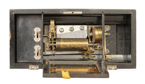 Caja de música Napoleón III de madera, con decoración de fi