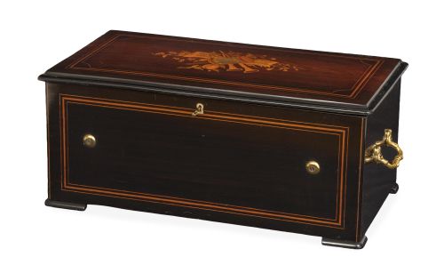 Caja de música con caja de madera de palosanto, madera ebon