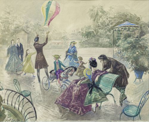 ALFREDO OPISSO (Barcelona 1907-1980)Día en el parque