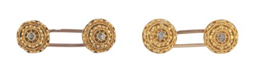 Pareja de gemelos dobles de pp. S. XIX, con dos botones dec